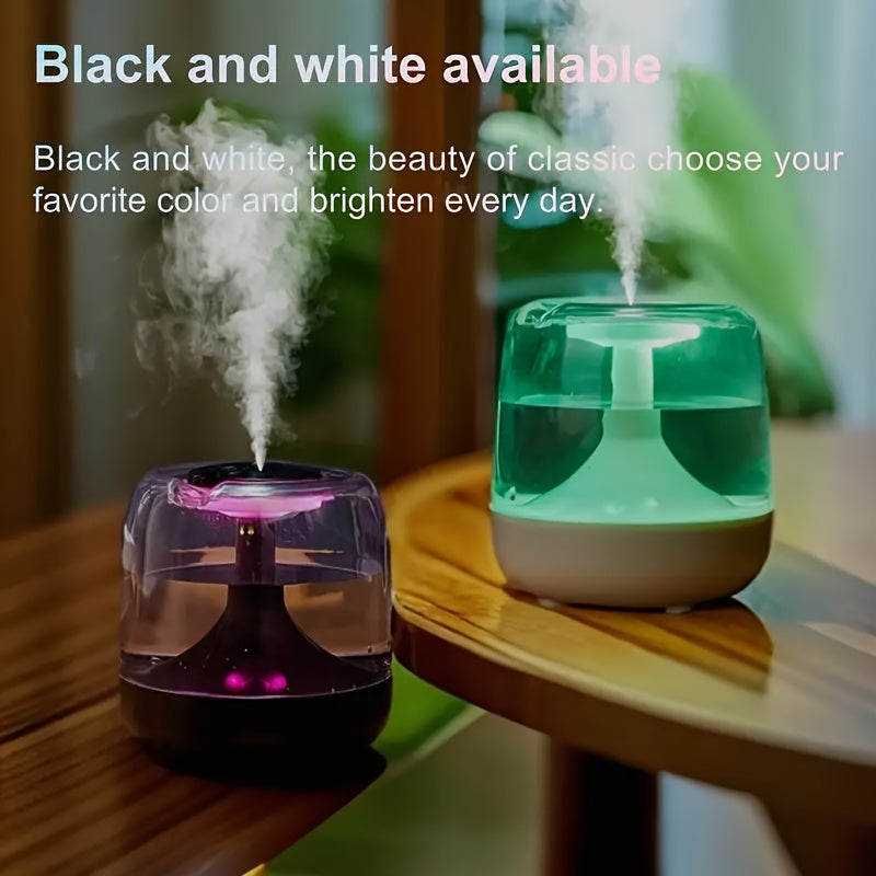 USB給電 加湿器（3色展開）— 7色ナイトライト／超静音26dB／2つのミストモード／水位可視ウィンドウ／最長24時間稼働