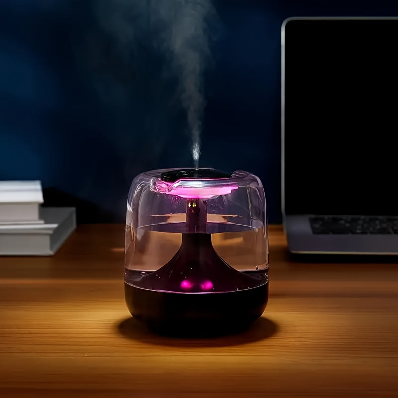 USB給電 加湿器（3色展開）— 7色ナイトライト／超静音26dB／2つのミストモード／水位可視ウィンドウ／最長24時間稼働