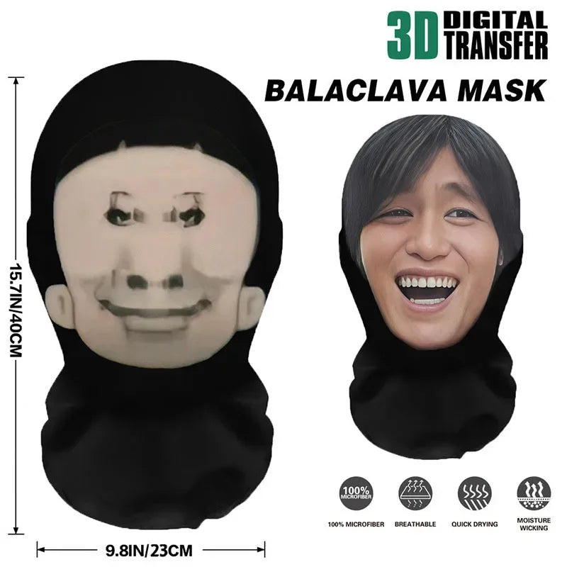 大人用 3Dフルフェイス仮装マスク｜通気メッシュ（目・鼻）付き・軽量ニット・ワンサイズ（ハロウィン／イベント）
