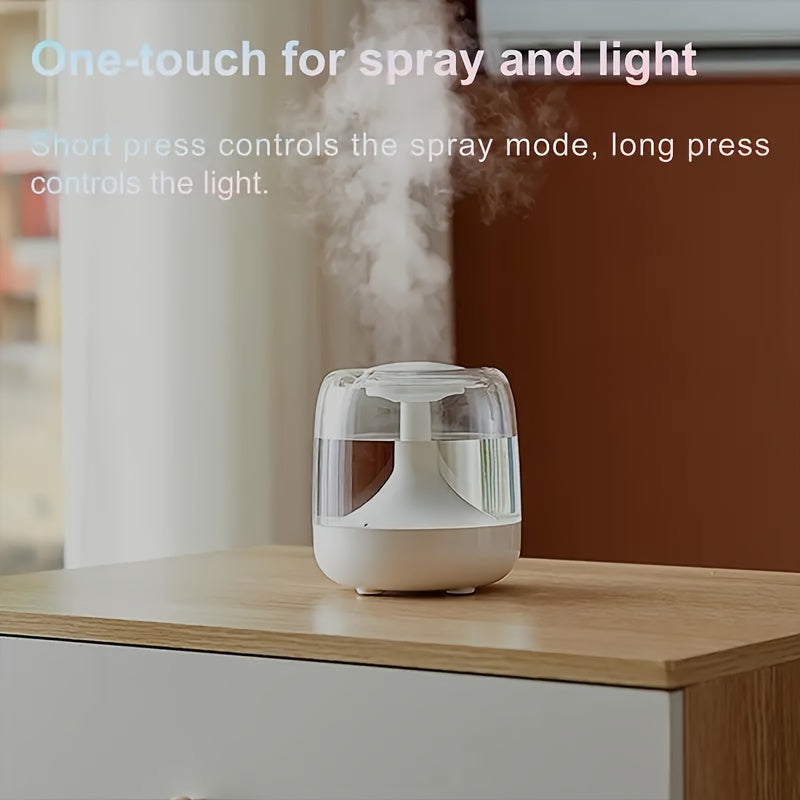 USB給電 加湿器（3色展開）— 7色ナイトライト／超静音26dB／2つのミストモード／水位可視ウィンドウ／最長24時間稼働